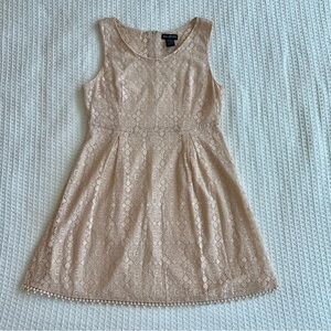 Miss Chievous pale peach pink lace mini dress